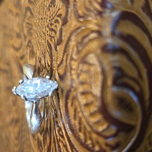 Marquise Solitaire CZ, Sterling Silver, simple Classic Style Ring